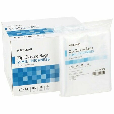 MCKESSON Zip Closure Bag, 9 X 12 Inches, 100PK 4582